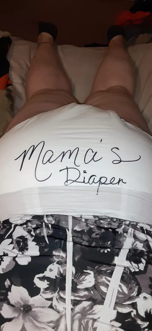 So, my husband got creative on my diaper.