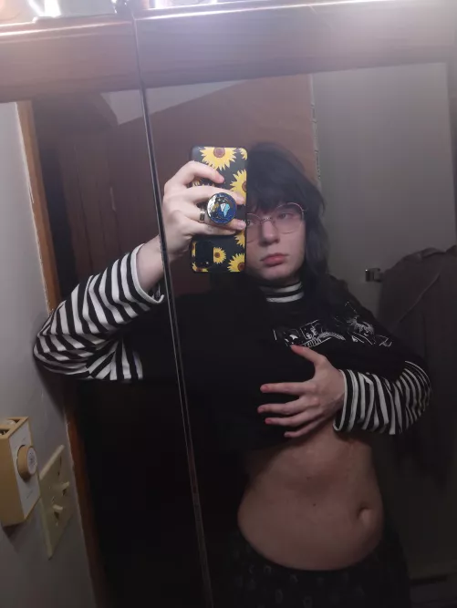 chubby post shower femboy tummy