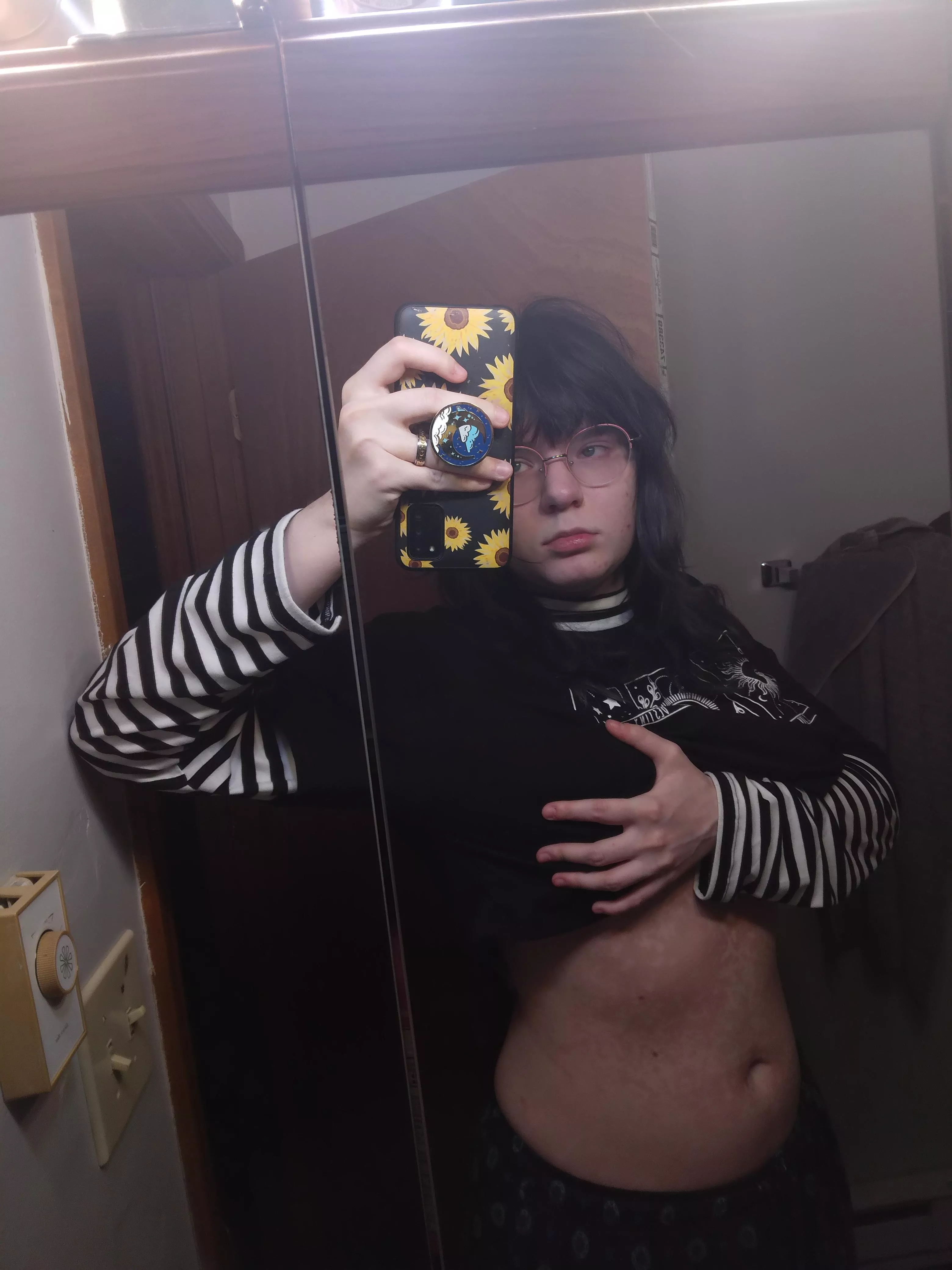chubby post shower femboy tummy