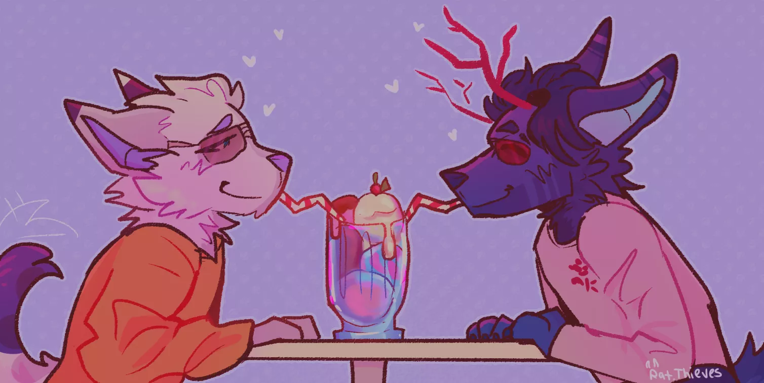 ice cream float (art by me @rat.thieves on insta)