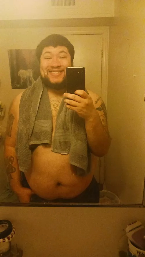 just hopped out the shower