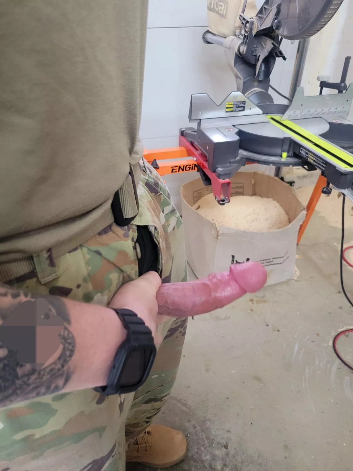 out in the woodshop this morning