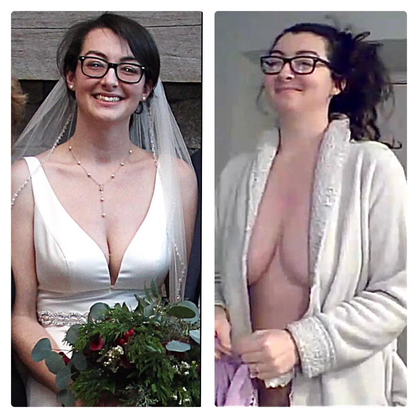 Teasing you with her natural 34D breasts