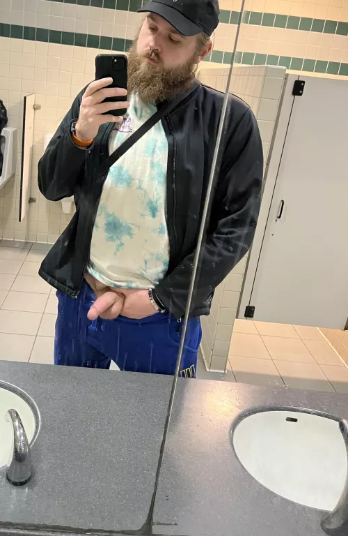 Waiting for someone to walk in and drop to their knees.