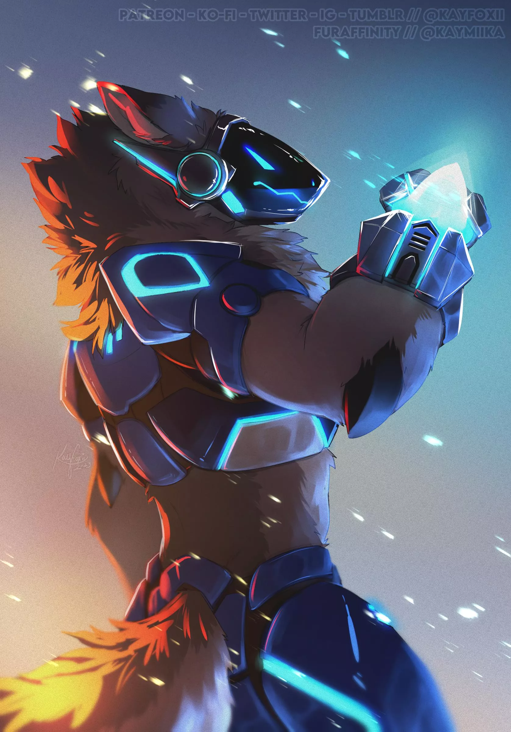 Xenrax - first comm of a protogen OC woo! :D (kayfoxii)