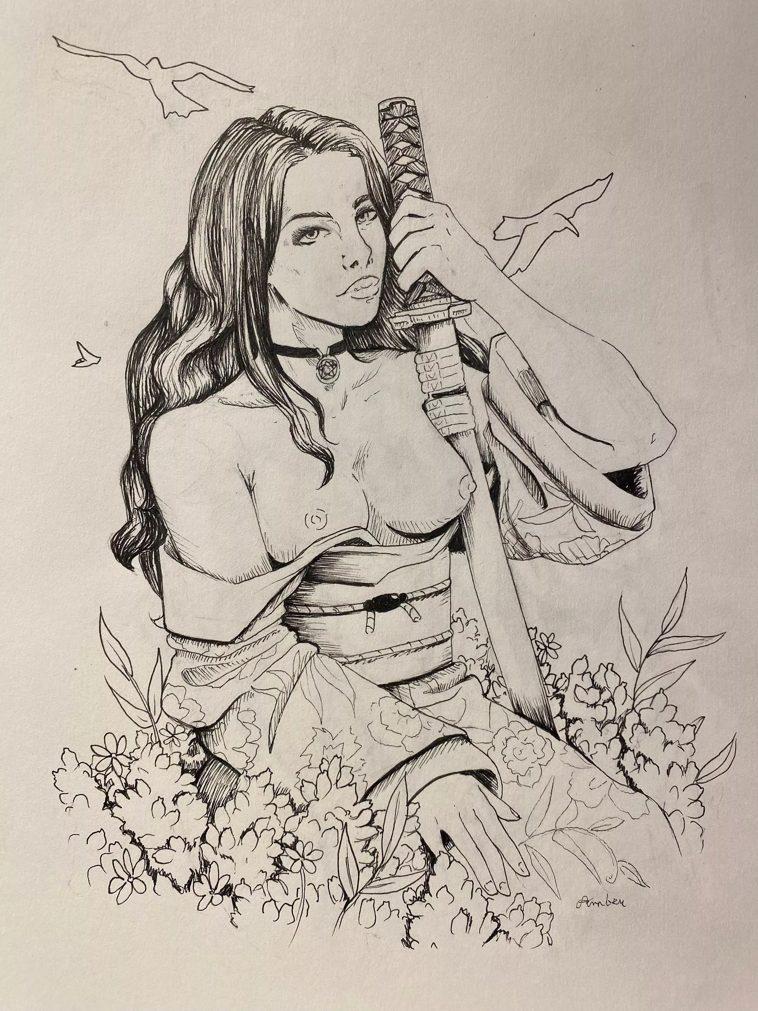 artwork of Yennefer inspired by The Witcher: Ronin manga