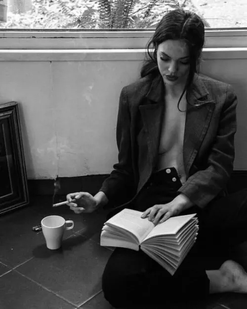book, coffee and cigarette