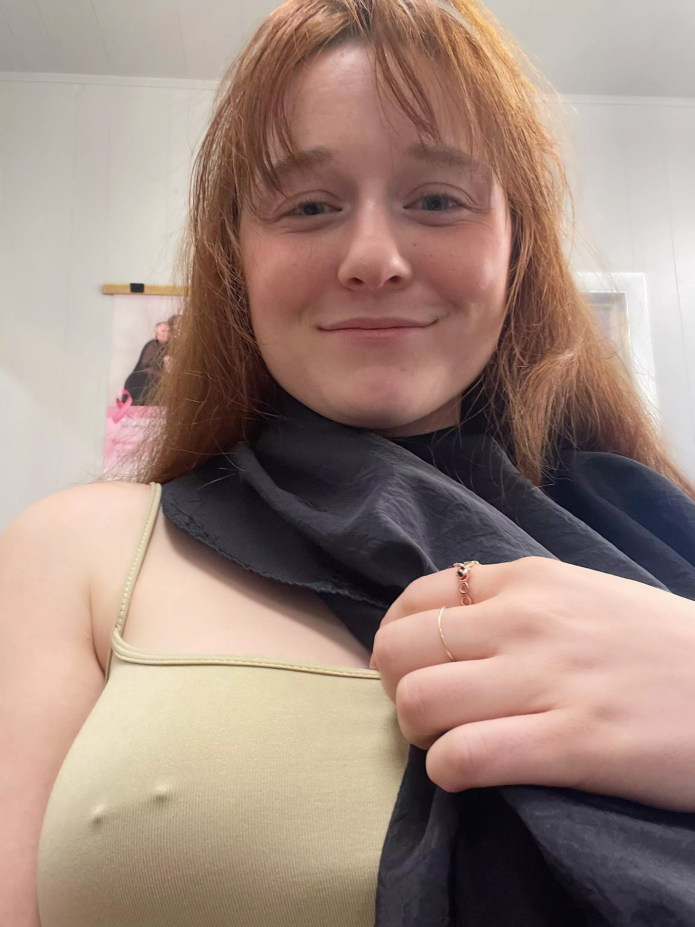 Braless at my hair appt