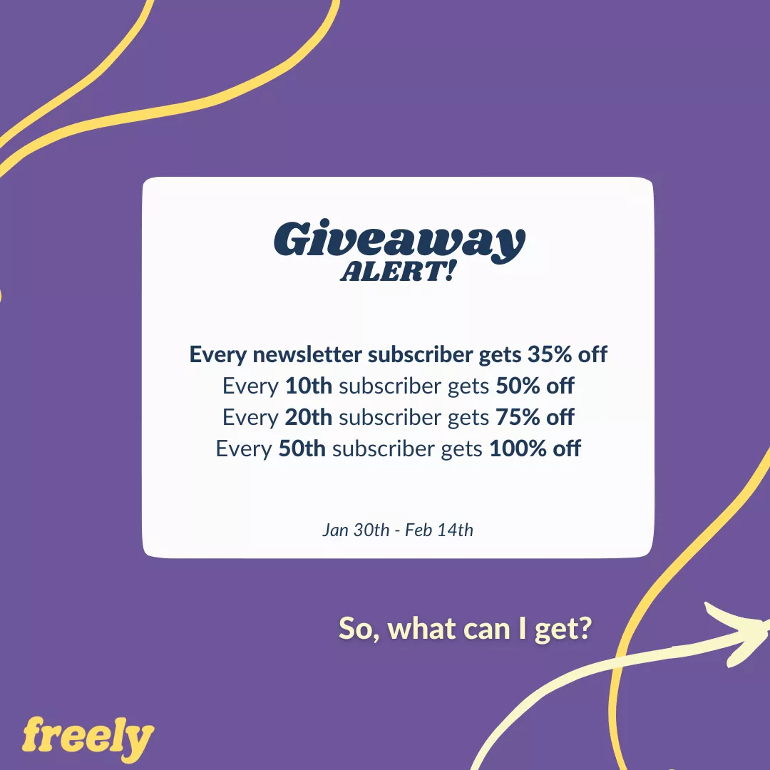 Freely is giving away free toys until V-Day! Everybody gets 35%-100% off. More info in the comments :)