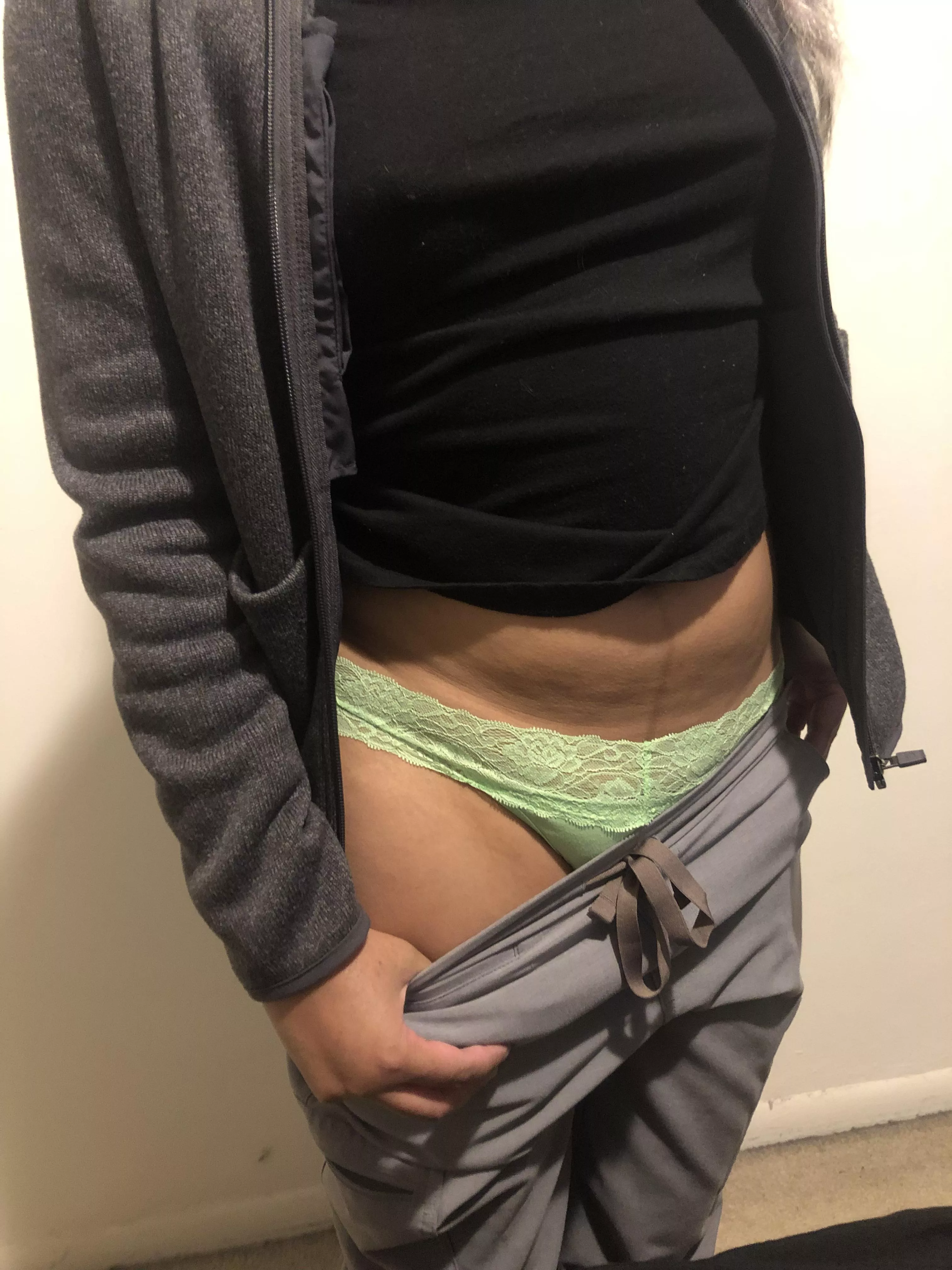Green panties today [f]
