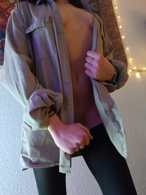 I got cold and stole your shirt..Sorry boss