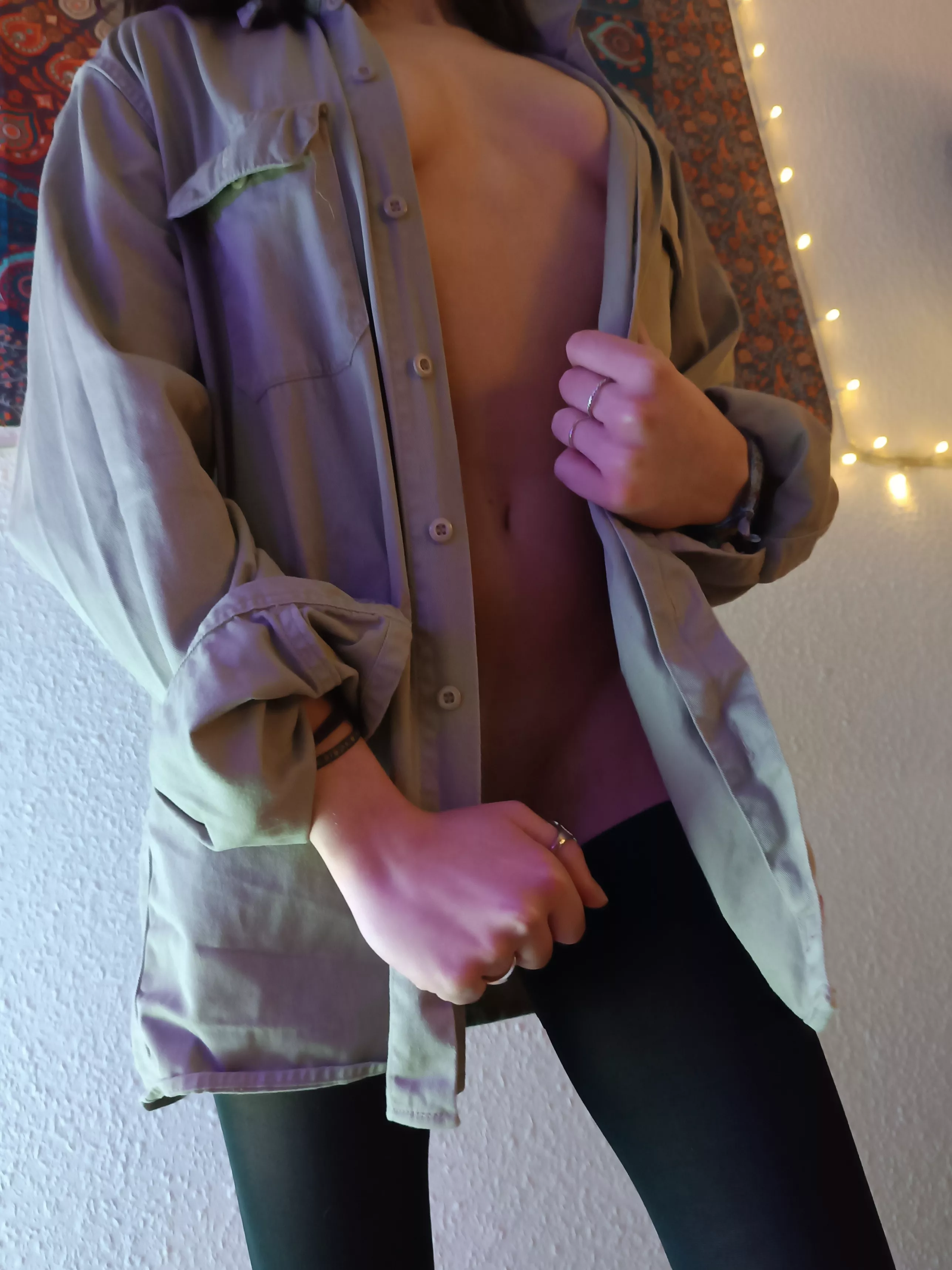 I got cold and stole your shirt..Sorry boss