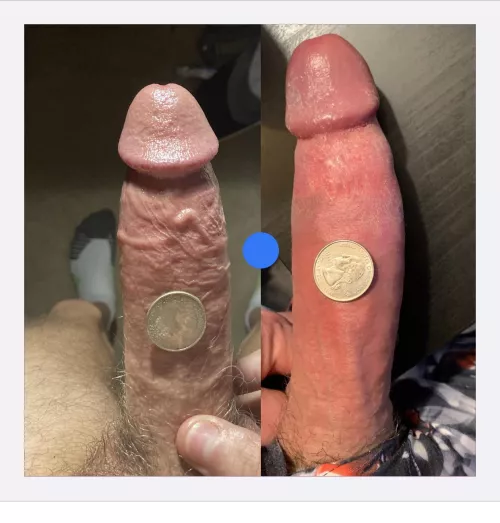 Looks like my cock was bigger. I’m on a winning streak. Need a real challenge