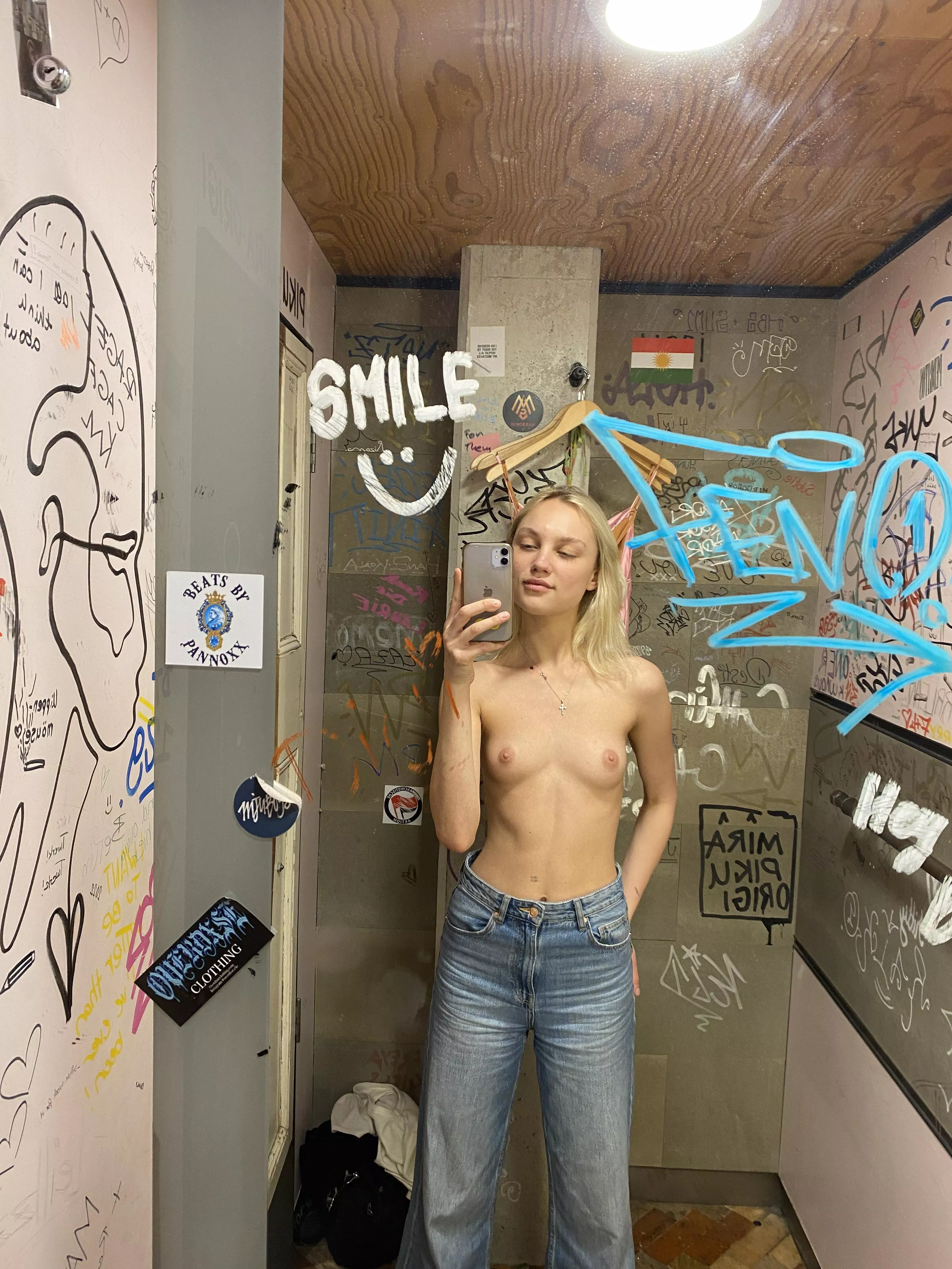 Showing you my boobs makes me smile 😊