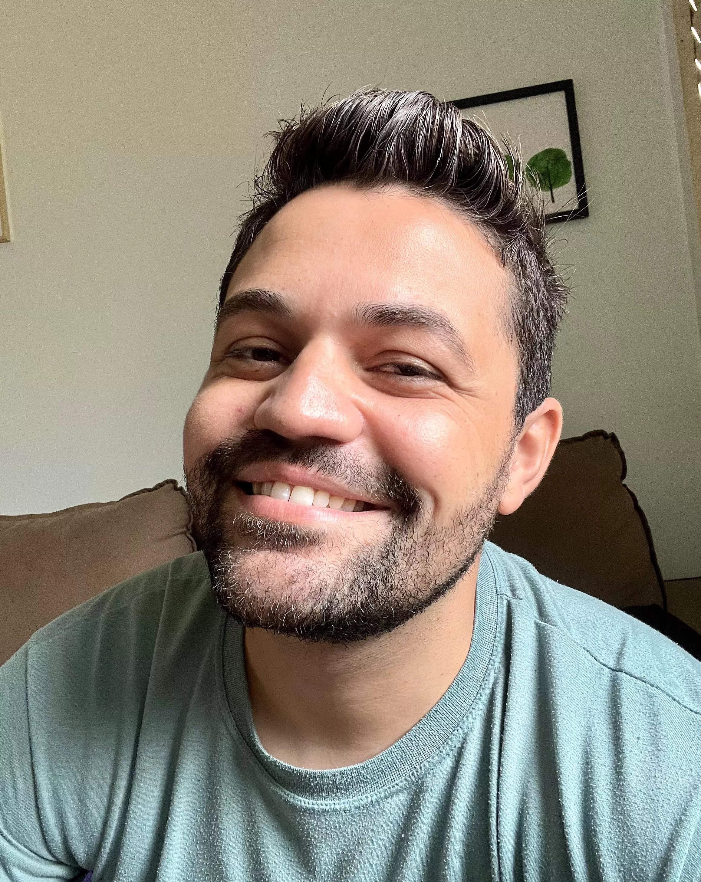 A small smile passing on the scroll