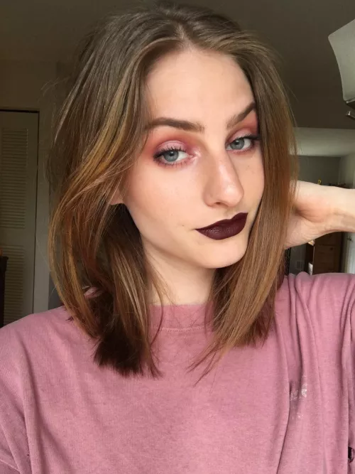 I hope this dark red lipstick doesn’t stain your clothes