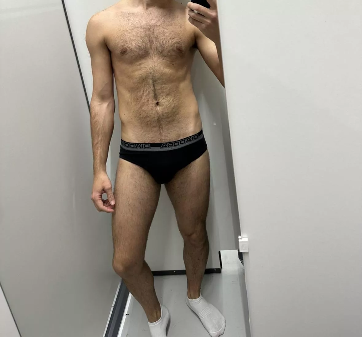 In the changing room at a sports center.