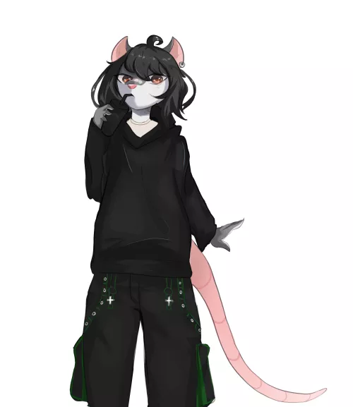 Maybe she likes to wear black clothes! (art by me!)