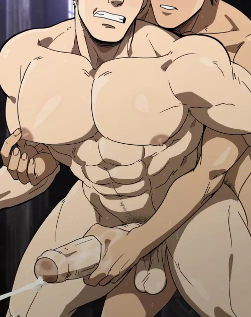 Milking that cock and those nips! (@burankoprn)