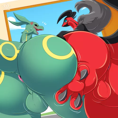 Rayquaza and Yveltal [Nikkibunn]