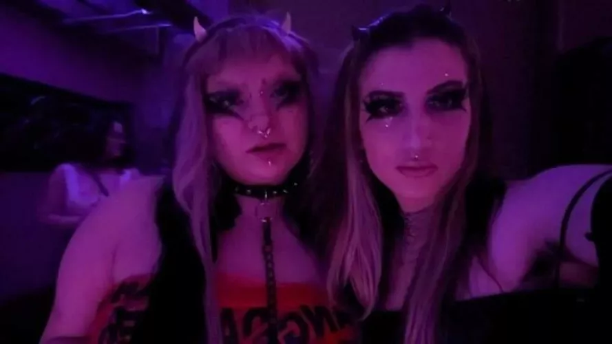 Two goth sluts in a club bathroom, would you take both of us at the same time?