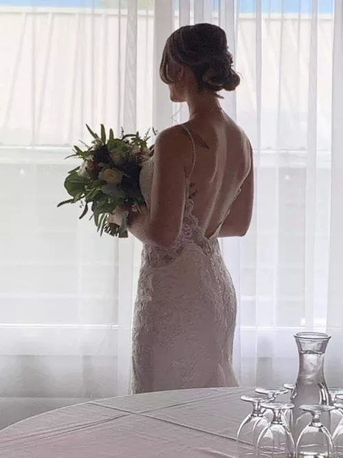 Anyone on telegram wanna look at our wedding / honeymoon eve pics?