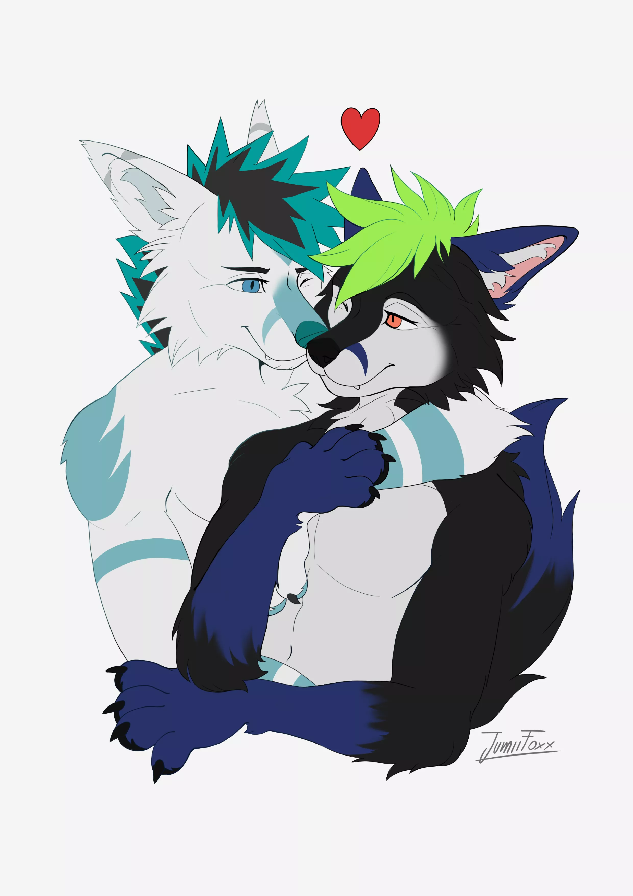 [COMMISSIONS ARE OPEN!] Lovely couple commission 🦊 (art by me, @JumiiFoxx on Twitter)