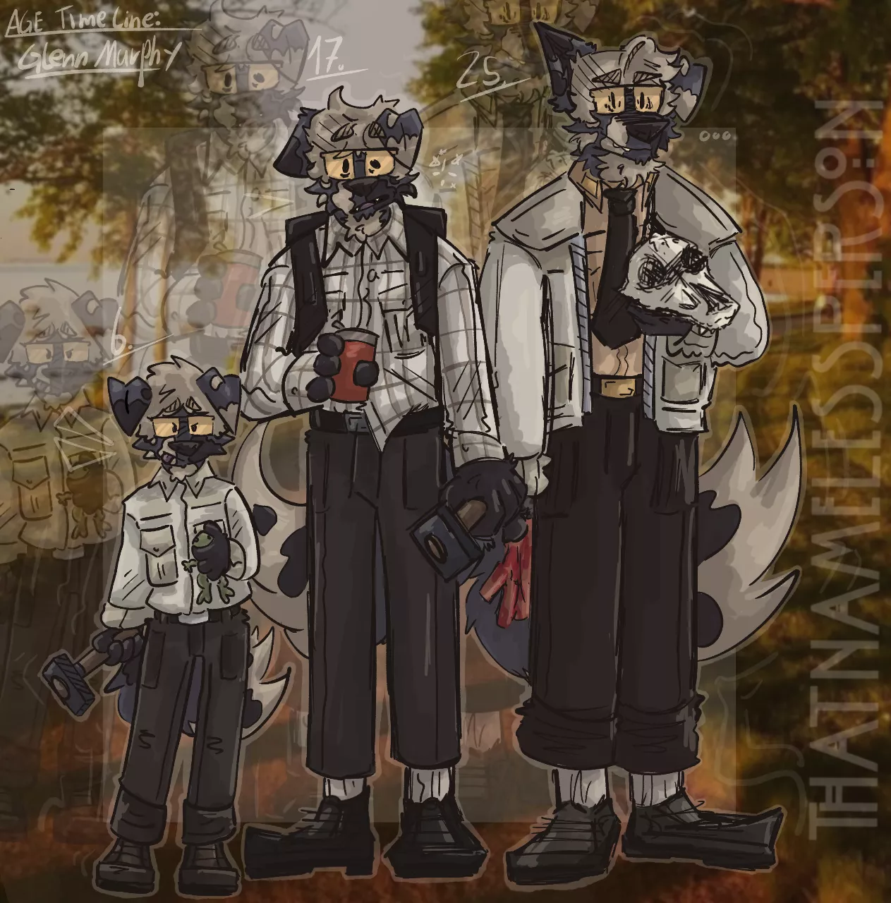 Different timelines in Glenns life! :] -art by me-