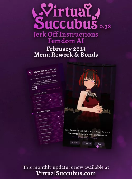 [Hentai Femdom JOI AI with Futa] Virtual Succubus Monthly Update | Menus & Bonding Update | PC/Android Demos Available