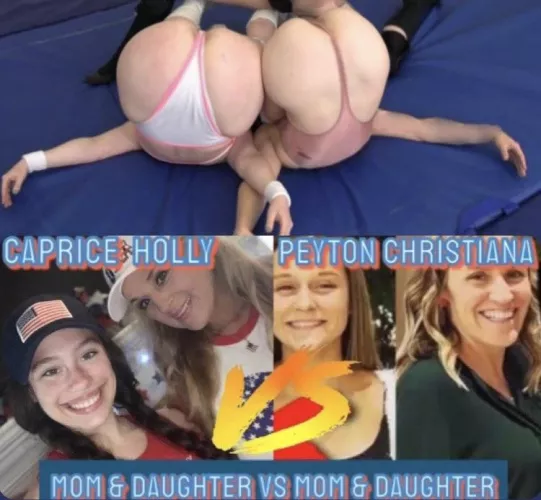 Holly and her daughter Caprice knocked out and flipped over. They get spanked countless times by Christiana and Peyton