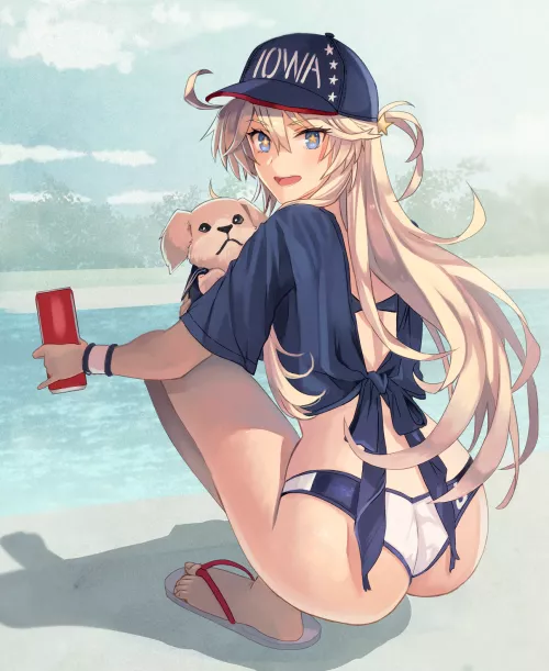 Iowa with a Coke and a pup [Kancolle](@skchkko)
