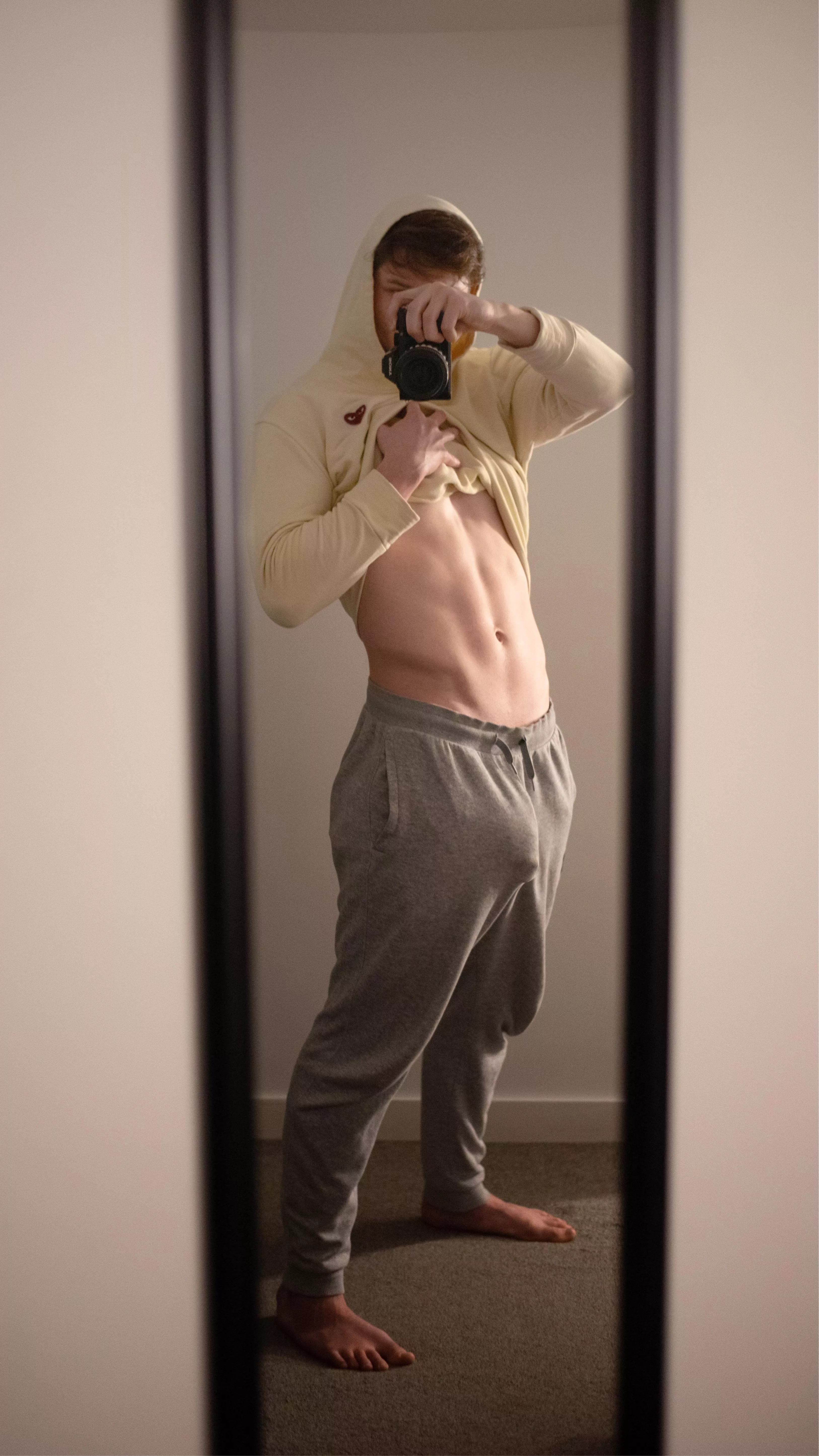 My big grey sweatpant bulge