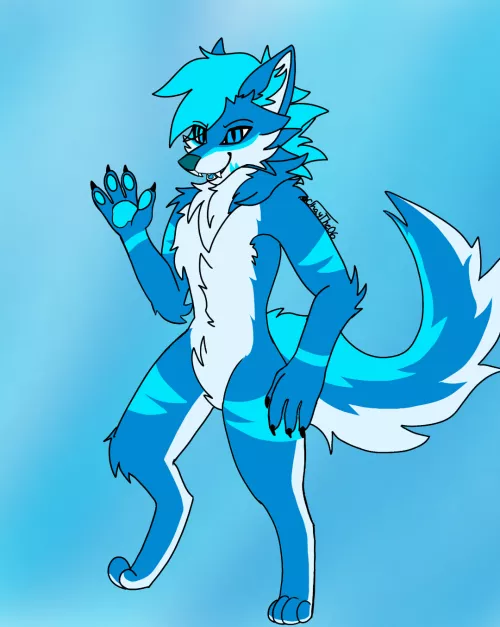 my first time drawing a full body! this is my fursona what do u think?
