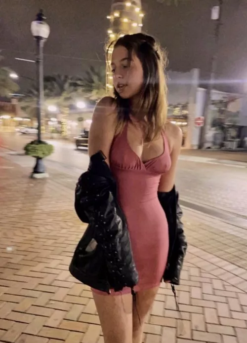 Tight dress on a chilly evening
