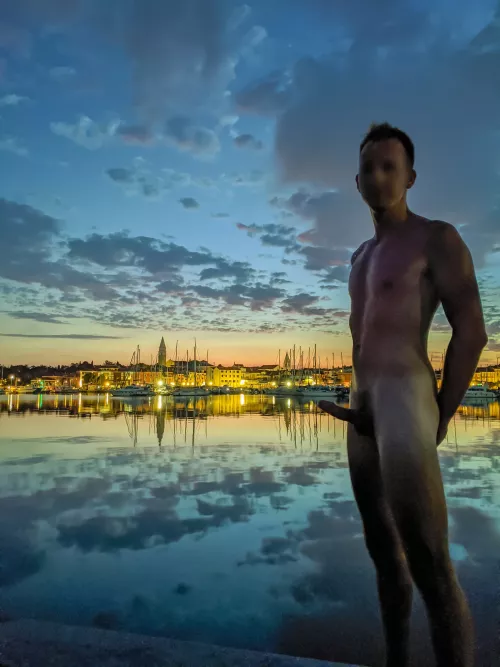 Walking around there completely nude and hard was so hot...