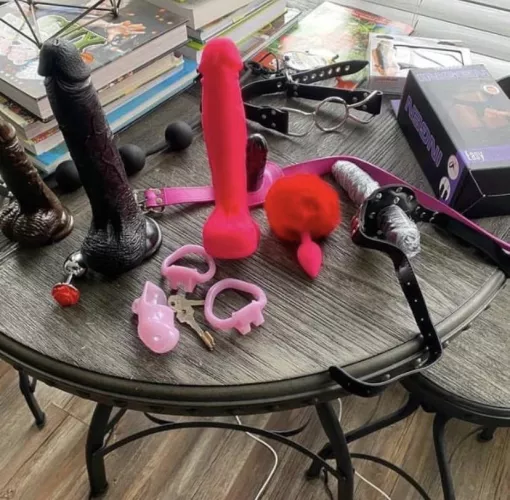 Would you like to be locked in this chastity and f**ked with the dildo