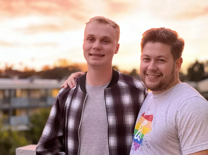 Boyfriend and sunset