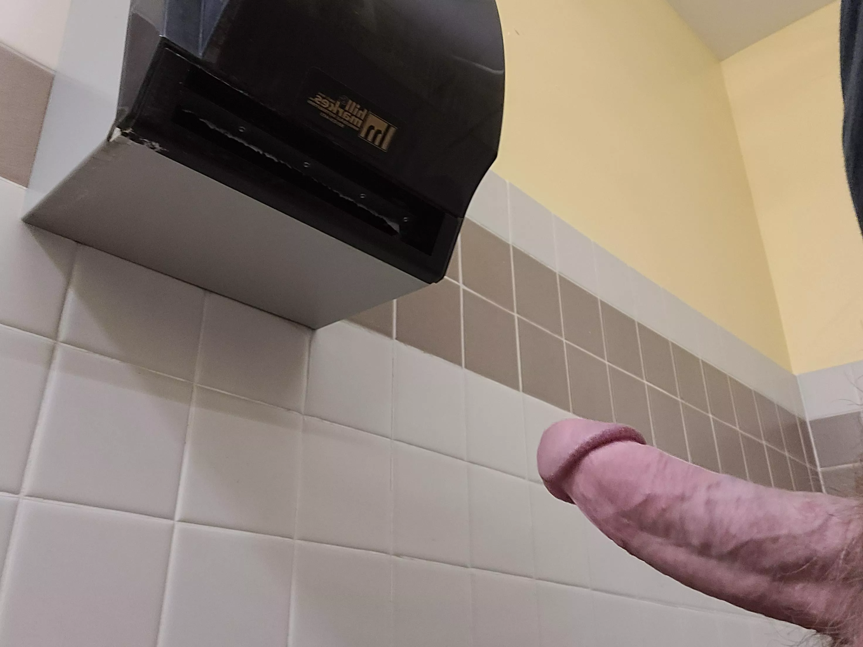 dry off my cock, or get it wet and wait for some to walk in the bathroom?