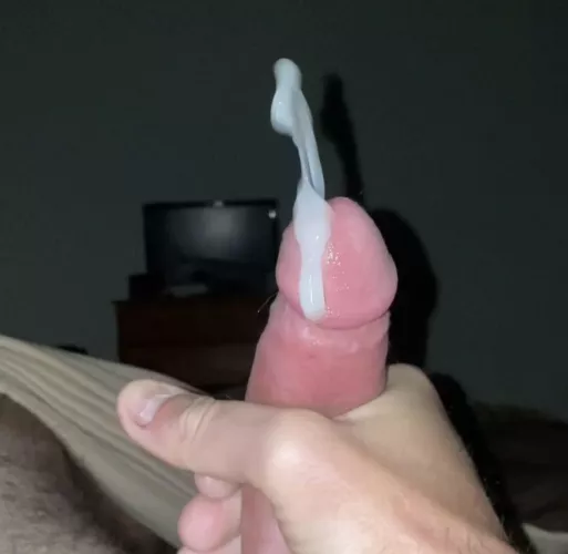 First rope exiting my 34yr old cock!