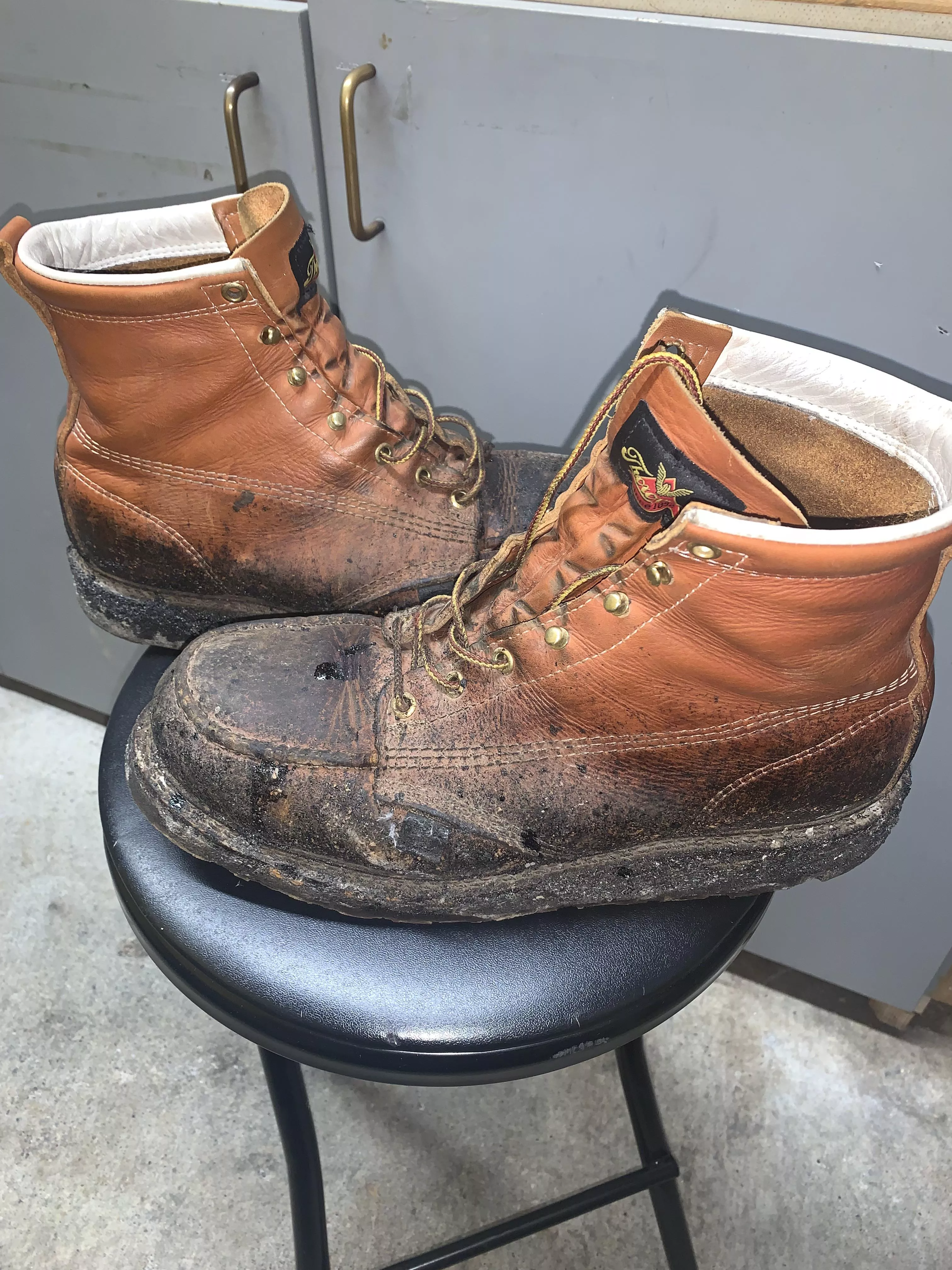 I’ve been wearing these Thorogoods for about a month and a half.