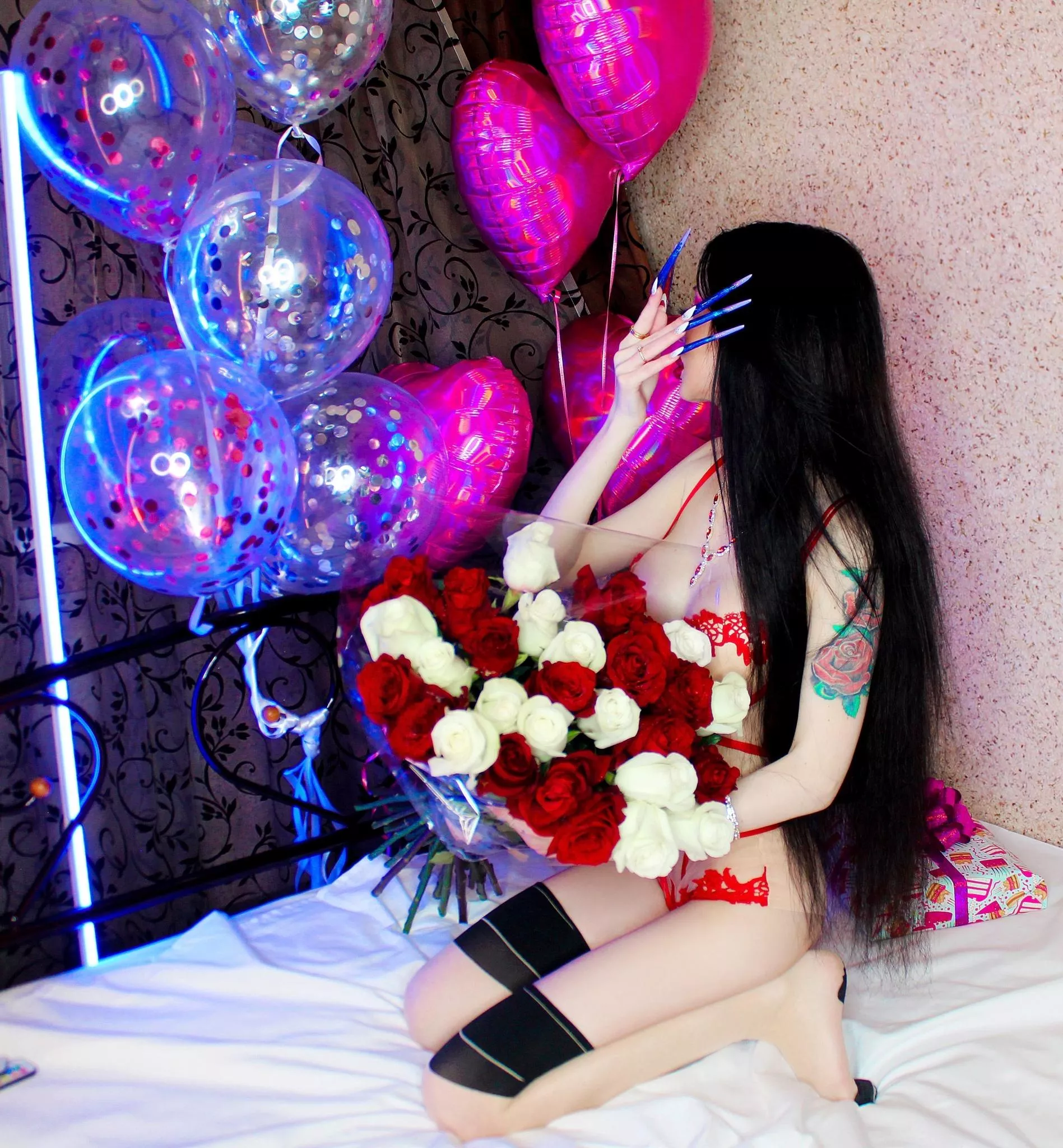 Me in very long nails and hair