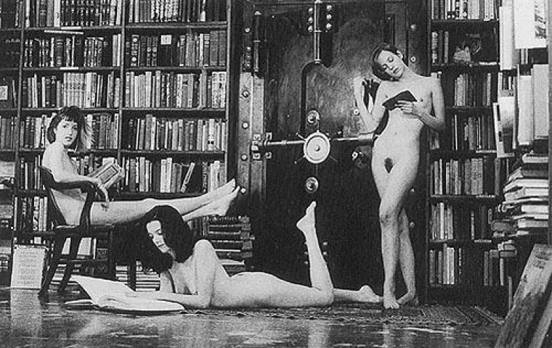 Old time library girls