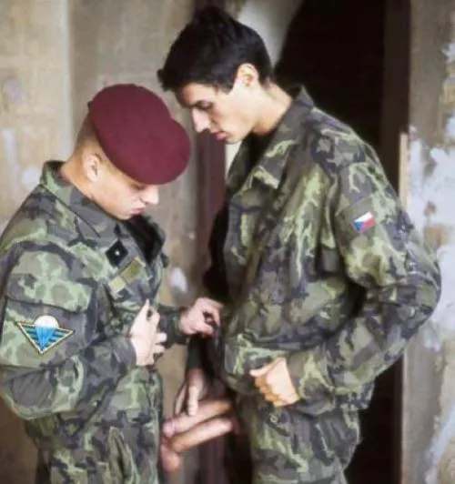 “Soldier’s compare cocks” …