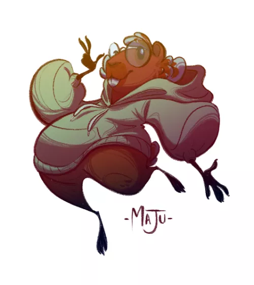 this is my fursona, she is a capybara. (art and concept by me)