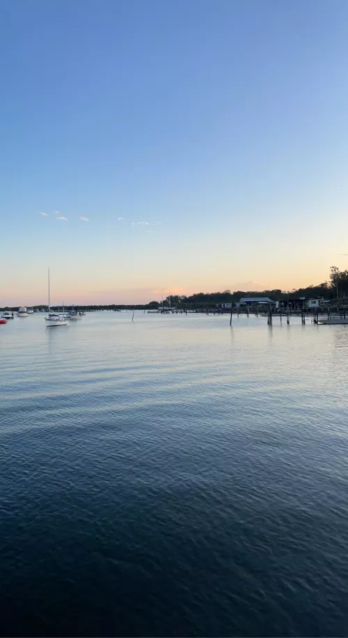 Beautiful sunset at the marina next to the beach