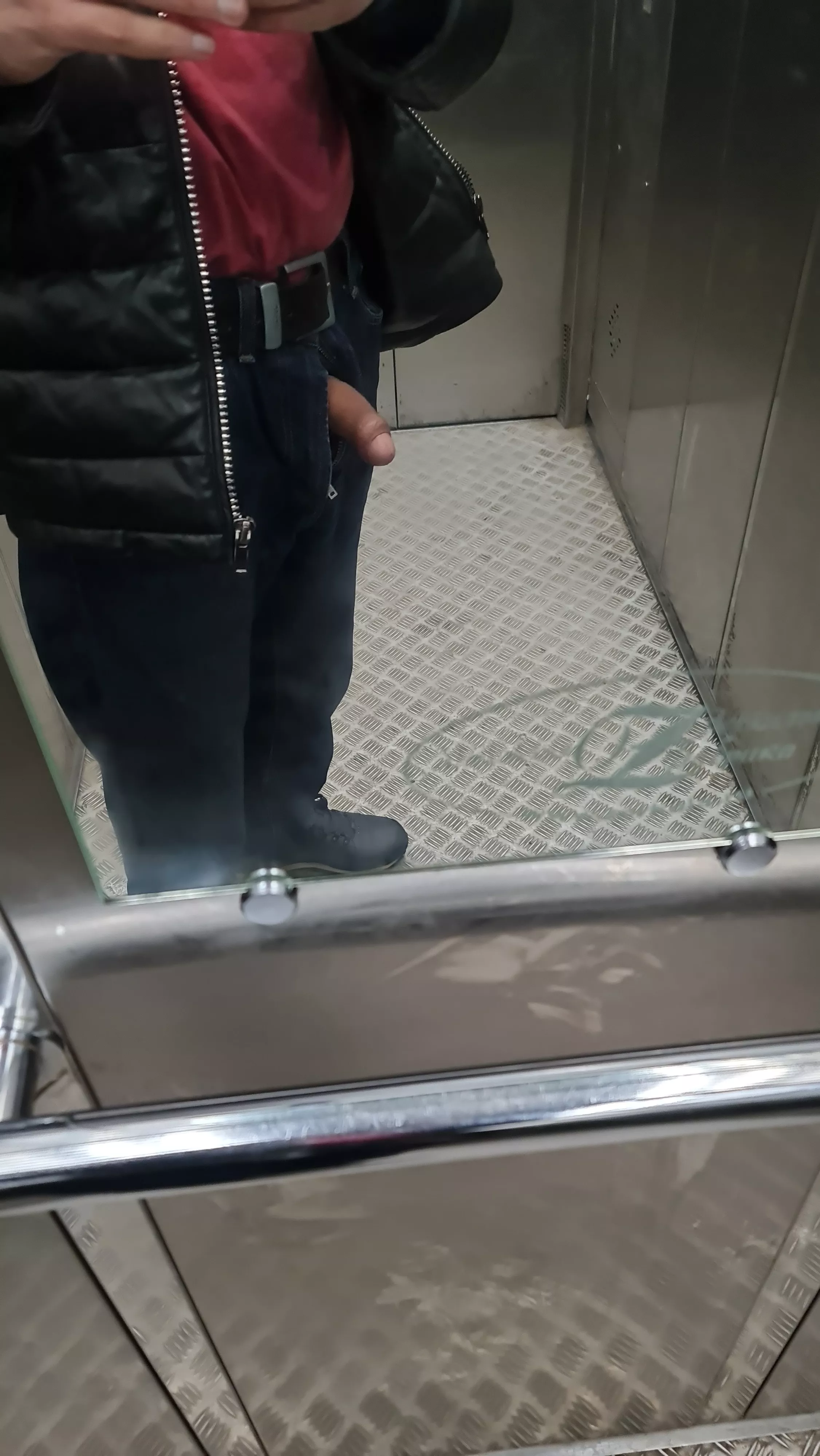 dick in elevator