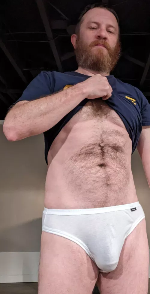 Don't stare at daddy's bulge