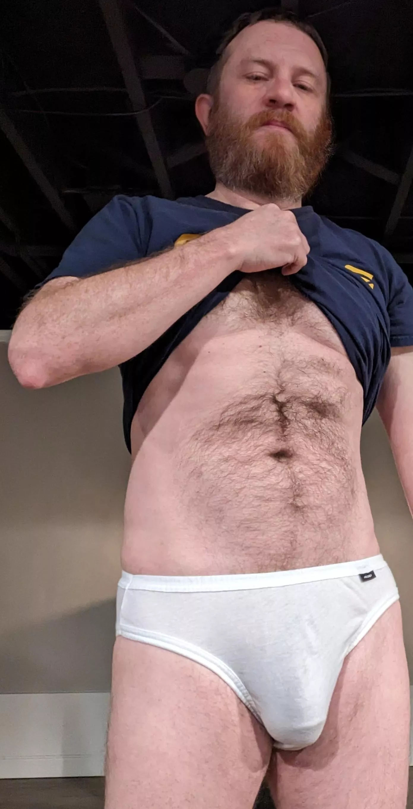 Don't stare at daddy's bulge