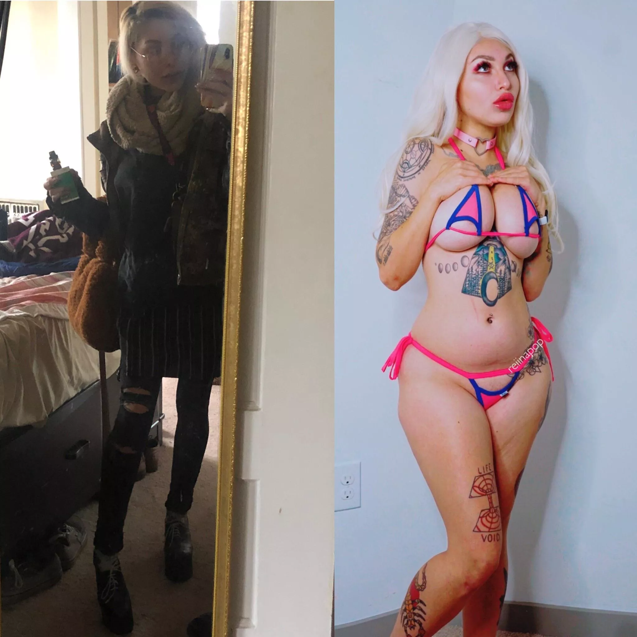 January vs December - becoming a better bimbo slut ♥️