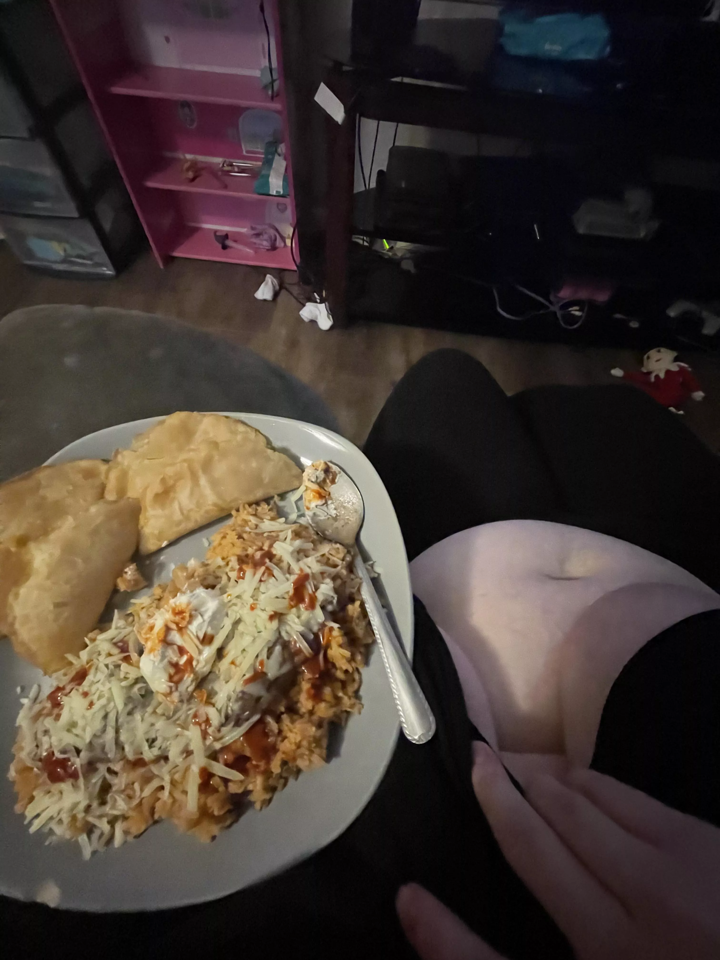 Last nights dinner. Belly’s stuffed